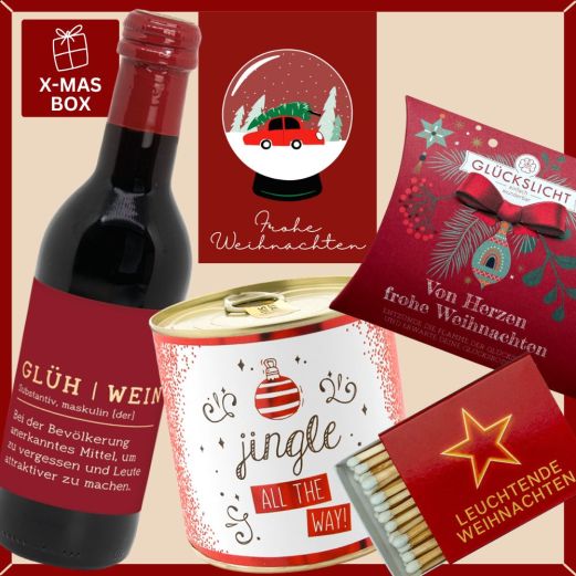 Geschenkbox Weihnachten – Besonderes Weihnachtsgeschenk (Schneekugel – Set 3)