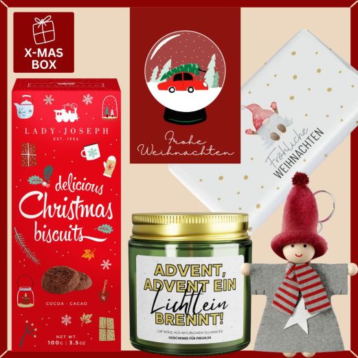 Geschenkbox Weihnachten – Originelles Weihnachtsgeschenk  (Schneekugel – Set 5)