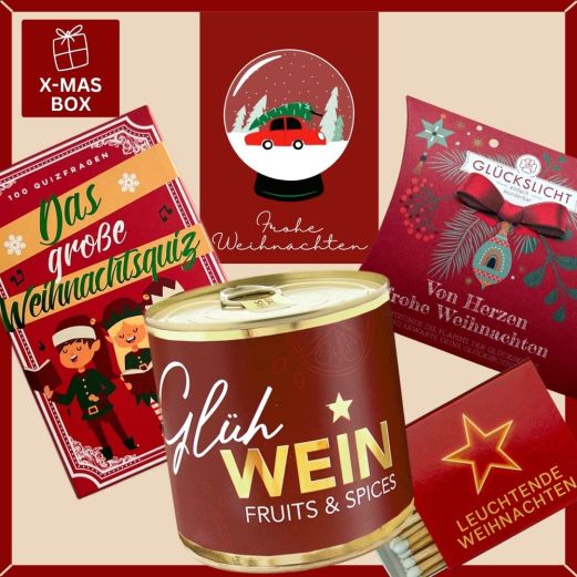 Geschenkbox Weihnachten – Ausgefallenes Weihnachtsgeschenk (Schneekugel – Set 7)