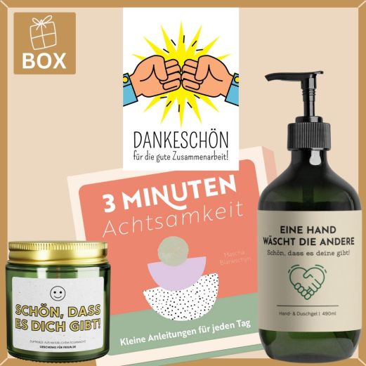 Geschenkbox Mitarbeitergeschenk „Dankeschön für die gute Zusammenarbeit“ (Set 4)