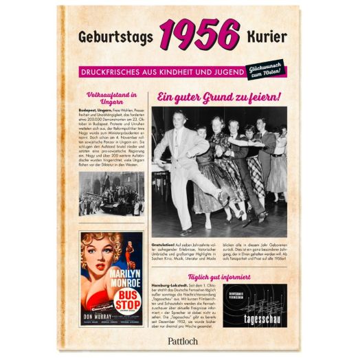 Geschenkbuch zum 70. Geburtstag „Geburtstagskurier 1956“