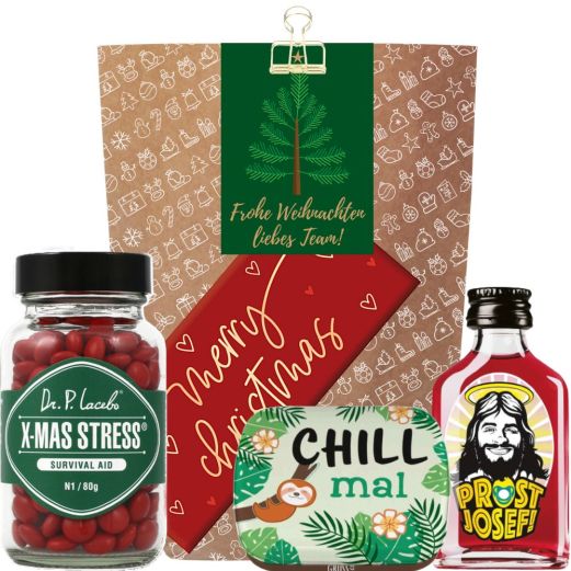Geschenktüte „Frohe Weihnachten Liebes Team“ – Weihnachtsgeschenk für Mitarbeiter (Set  6)