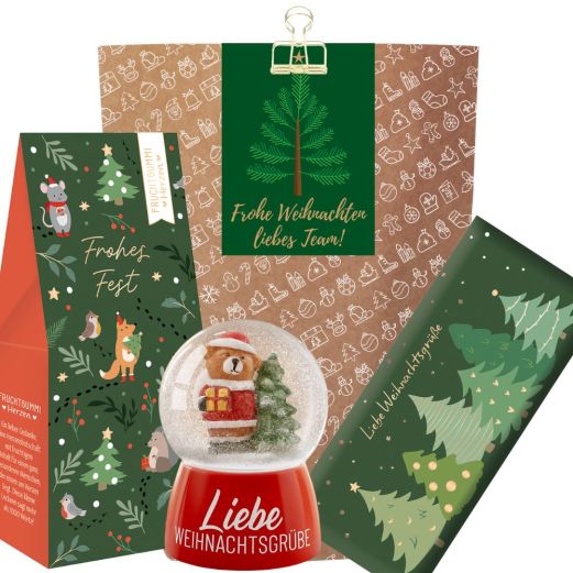 Geschenktüte „Frohe Weihnachten Liebes Team“ – Weihnachtsgeschenk für Mitarbeiter (Set 4)