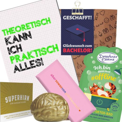 Geschenktüte Abschlussgeschenk „Glückwunsch zum Bachelor“ (Set 3)