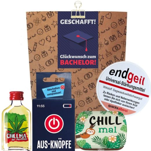 Geschenktüte Abschlussgeschenk „Glückwunsch zum Bachelor“ (Set 5)