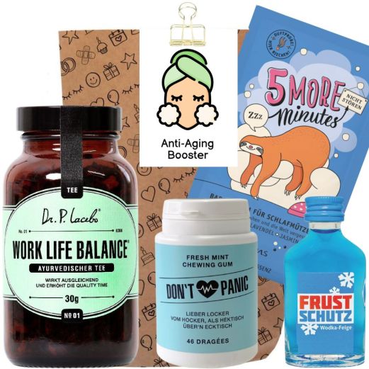 Geschenktüte Lustiges Geburtstagsgeschenk „Anti Aging“ (Set 6)