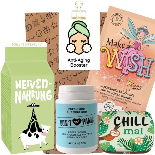 Geschenktüte Lustiges Geburtstagsgeschenk „Anti Aging“ (Set 8)
