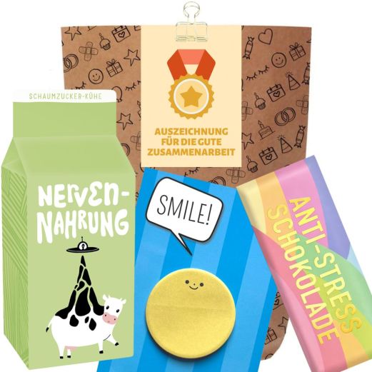 Geschenktüte Mitarbeitergeschenk „Auszeichnung für die gute Zusammenarbeit“ (Set 6)