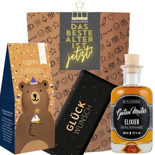Geschenktüte Geburtstag – Geburtstagsgeschenk „Das beste Alter ist jetzt!“ (Set 2)