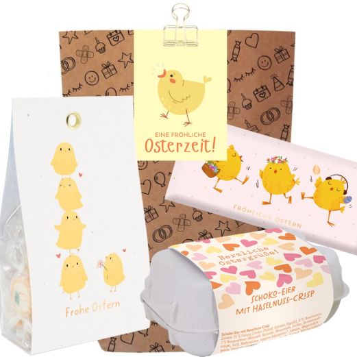 Geschenktüte „Fröhliche Osterzeit“ (Set 8) - Kleines Ostergeschenk