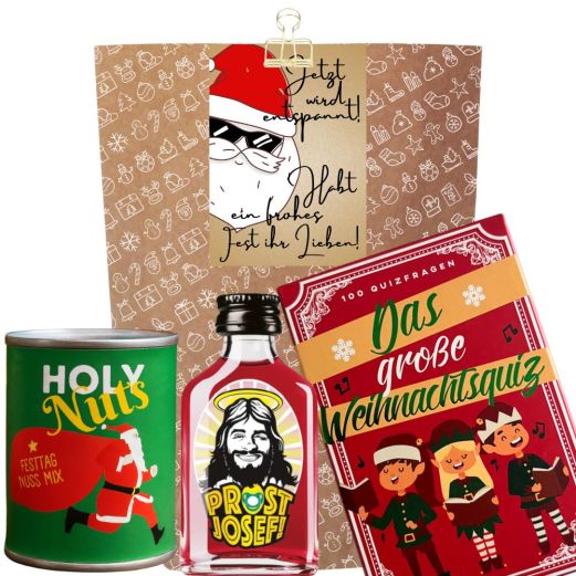 Geschenktüte „Frohes Fest Ihr Lieben“ – Weihnachtsgeschenk für Freunde (Set 3)