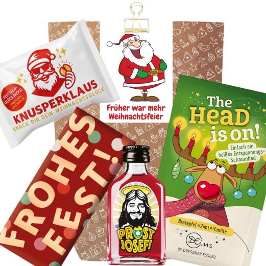 Geschenktüte „Früher war mehr Weihnachtsfeier“ – Lustiges Weihnachtsgeschenk (Set 2)