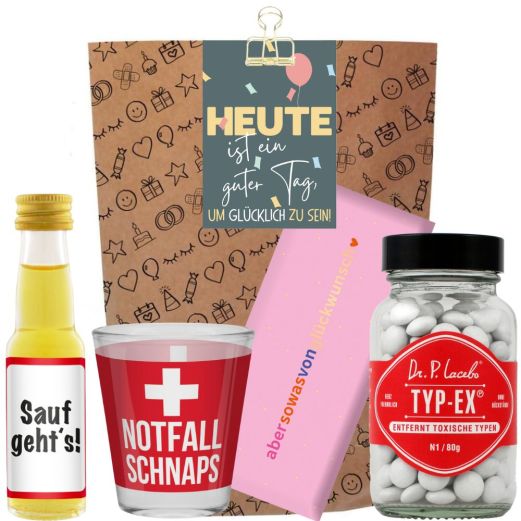 Geschenktüte „Heute ist ein guter Tag, um glücklich zu sein!“ (Set 9)