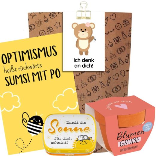 Geschenktüte zur Aufmunterung - Ich denk an dich! (Set 6)