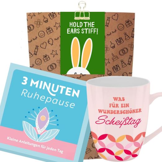 Geschenktüte lustige Aufmunterung „Hold the ears stiff!“ (Set 2)