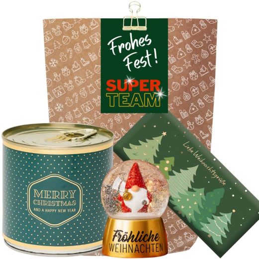 Geschenktüte Weihnachten – Mitarbeitergeschenk „Super Team“ (Set 2)