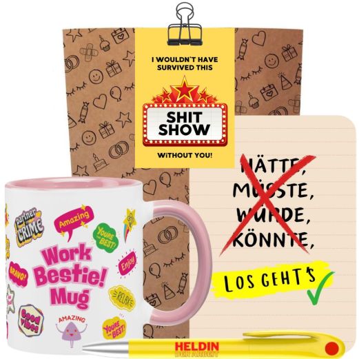 Geschenktüte „Shit Show“ – lustiges Kolleginnengeschenk (Set 6)