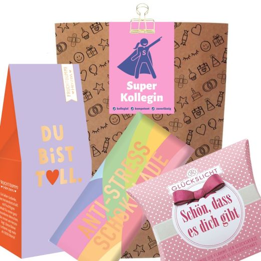 Geschenktüte für Kollegin – Geschenkset „Super Kollegin“ (Set 10)
