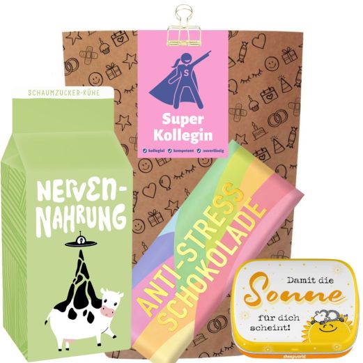Geschenktüte für Kollegin – Geschenkset „Super Kollegin“ (Set 14)