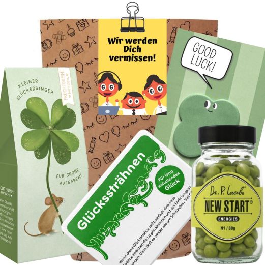 Geschenktüte Abschied – Abschiedsgeschenk „Wir werden dich vermissen!“ (Set 5)