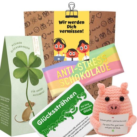 Geschenktüte Abschied – Abschiedsgeschenk „Wir werden dich vermissen!“ (Set 9)