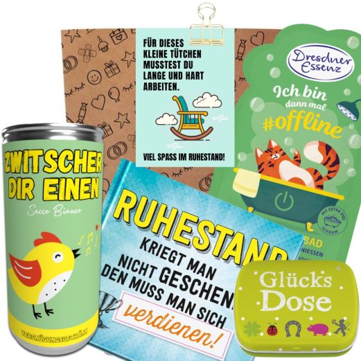 Geschenktüte Ruhestand – „Viel Spaß!“ (Set 7)
