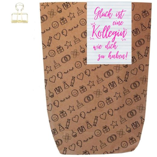 Geschenktüte GLÜCK IST - KOLLEGIN - zum Befüllen