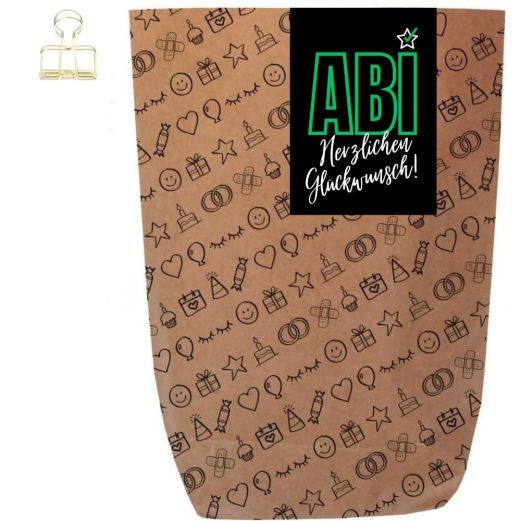 Geschenktüte ABI - HERZLICHEN GLÜCKWUNSCH! - zum Befüllen