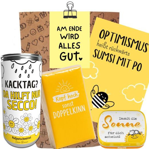 Geschenktüte zur Aufmunterung „Am Ende wird alles gut“ (Set 3)