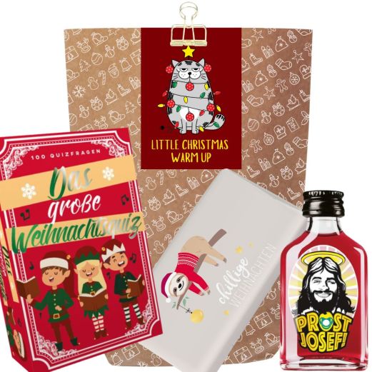 Geschenktüte „Christmas Warm Up“ – Lustiges Wichtelgeschenk (Set 3)