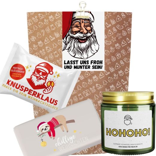 Geschenktüte Weihnachten – Weihnachtsgeschenk „Froh und munter sein!“ (Set 8)