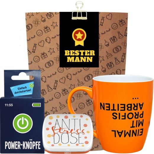 Geschenktüte für Männer „Bester Mann“ (Set 2)