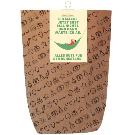 Geschenktüte Ruhestandsgeschenk „Alles Gute für den Ruhestand!“ – zum Befüllen