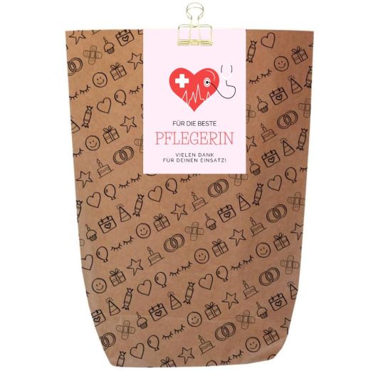 Geschenktüte FÜR DIE BESTE PFLEGERIN - zum Befüllen