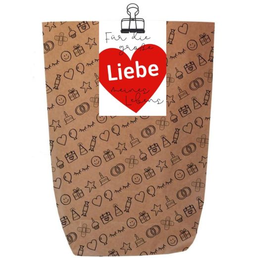 Geschenktüte FÜR DIE GROSSE LIEBE - zum Befüllen