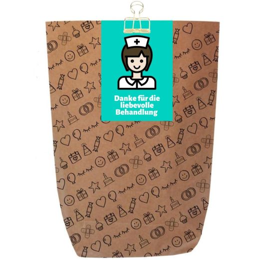 Geschenktüte DANKE FÜR DIE LIEBEVOLLE BEHANDLUNG! - zum Befüllen
