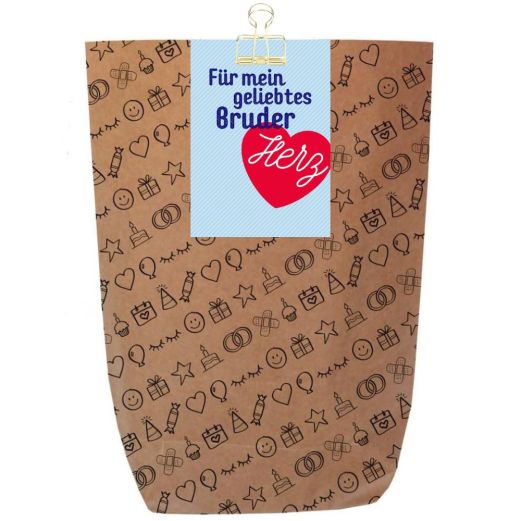 Geschenktüte BRUDERHERZ zum BEFÜLLEN