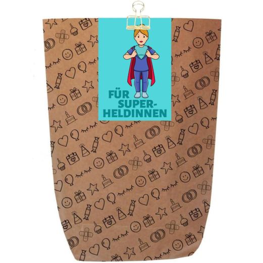 Geschenktüte FÜR SUPERHELDINNEN - zum Befüllen
