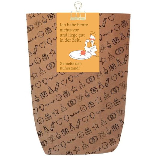 Geschenktüte Ruhestandsgeschenk „Genieße den Ruhestand!“ – zum Befüllen