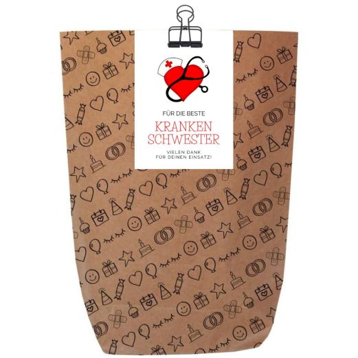 Geschenktüte FÜR DIE BESTE KRANKENSCHWESTER - zum Befüllen