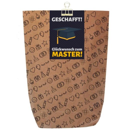 Geschenktüte GLÜCKWUNSCH ZUM MASTER! - zum Befüllen