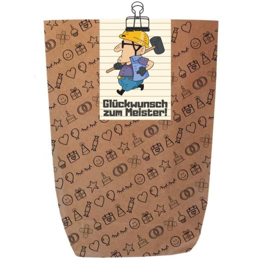 Geschenktüte GLÜCKWUNSCH ZUM MEISTER! - zum Befüllen