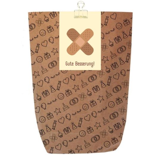 Geschenktüte Gute Besserung - zum selber Befüllen (Motiv Pflaster)