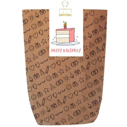 Geschenktüte HAPPY BIRTHDAY GEBURTSTAGSKUCHEN - zum Befüllen