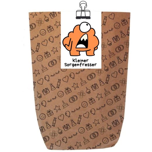 Geschenktüte KLEINER SORGENFRESSER - zum Befüllen
