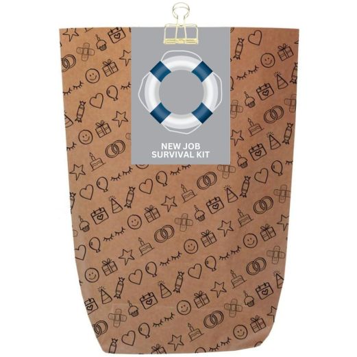Geschenktüte neuer Job – „New Job Survival Kit“ – zum Befüllen