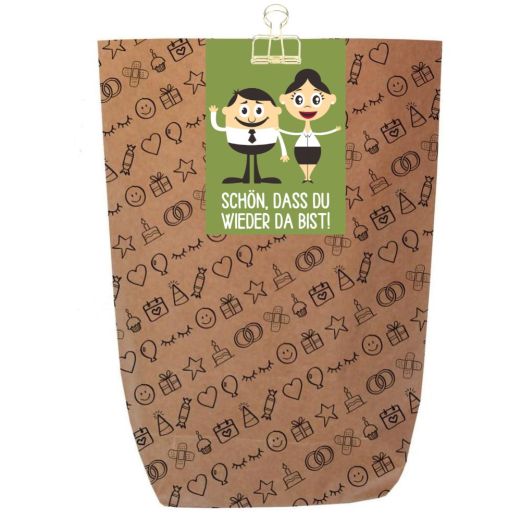 Geschenktüte „Schön, dass du wieder da bist!“ – zum Befüllen