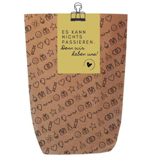 Geschenktüte zur Aufmunterung „Es kann nicht`s passieren...“ – zum Befüllen