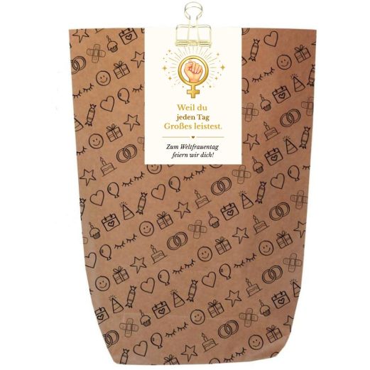 Geschenktüte Geschenkverpackung „Zum Weltfrauentag feiern wir dich.“