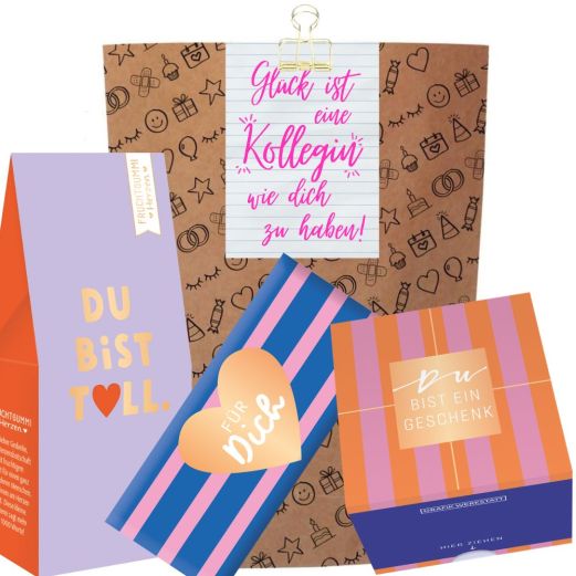 Geschenktüte „Glück ist eine Kollegin wie dich zu haben!“ (Set 2)